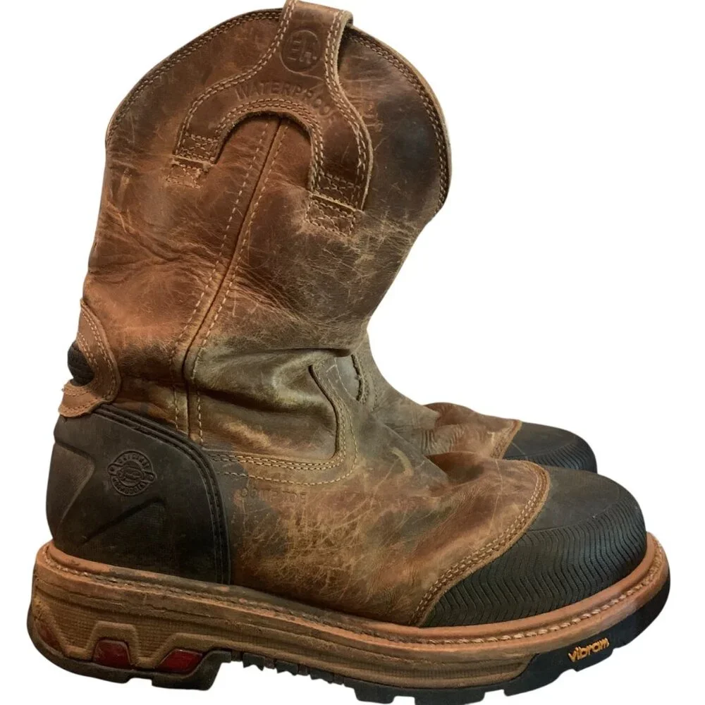 Justin’s Men’s Work Boots Warhawk Steel Toe Waterproof ‎ Size 10D Brown